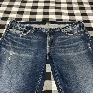 Silver Jeans Suki Bootcut Jeans Plus 22 x 33 Long Tall Stretch Faux Flap Flare